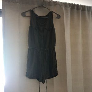 Green romper with pockets